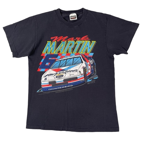 Vintage Nascar T Shirt Medium Mark Martin Valvoline Racecar 1994 Single Stitch - Picture 1 of 10